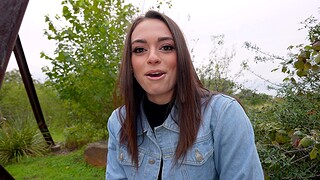 Brunette Sophia Burns enjoys while being fucked close to HD POV