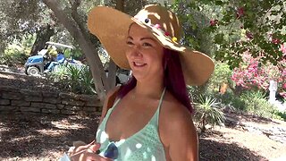 Into public notice video of Lily Adams significant head and getting fucked in doggy