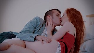Hatless redhead jumps on the dick and moans in very sexy hardcore display