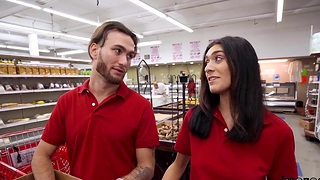 Hardcore shafting in the store with sexy Latina Aubry Babcock